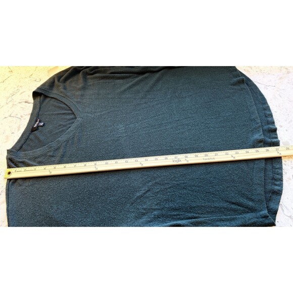 Well Worn V-Neck Relaxed Long Sleeve Tee Top Womens Size XL Green Brushed Fabric - Picture 6 of 8
